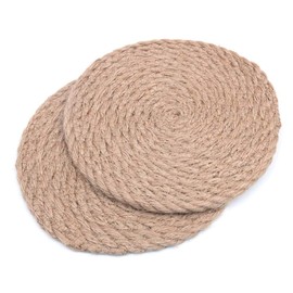 Shiwaki 7inch Rattan Insulation Pads,Handwoven Rattan Coasters - Cup Base Plates & Dishes Insulated Hot Pads Pot Holder - Dining Room Kitchen Accessories