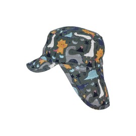 Sterntaler Boys Peaked Cap with Neck Protection, dark green