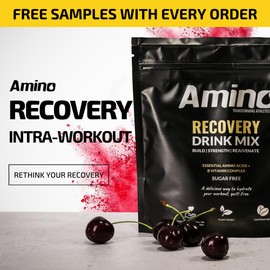 Amino Recovery - EAA & BCAA Intra Workout Powder - Amino Acid Recovery Drink - 5000mg Amino Acids, B Vits & BCAA Powder - Protect Muscle & Aid Recovery - Sugar Free & Vegan (Watermelon, 22 Servings)