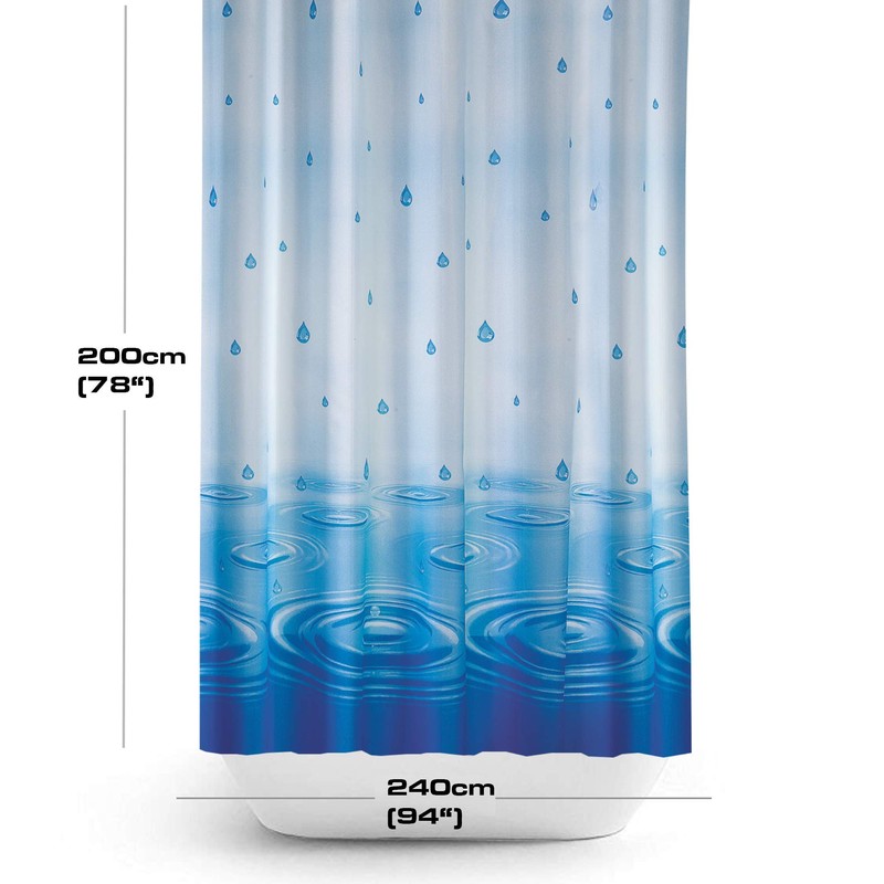Tropik Home Extra Wide and Long Fabric Shower Curtain With
