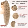 LONAI Ponytail Extension, 34" Blonde Long Wavy Drawstring Ponytail Extensions,