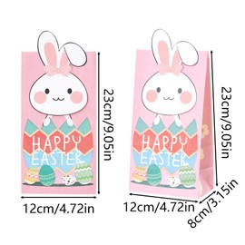 Rthjsfj 24Pcs Paper Easter Treat Bags with Stickers Cute Egg Bunny Chick Patterns Easter Goodie Candy Gift Bags for Holiday Birthday Party Supplies