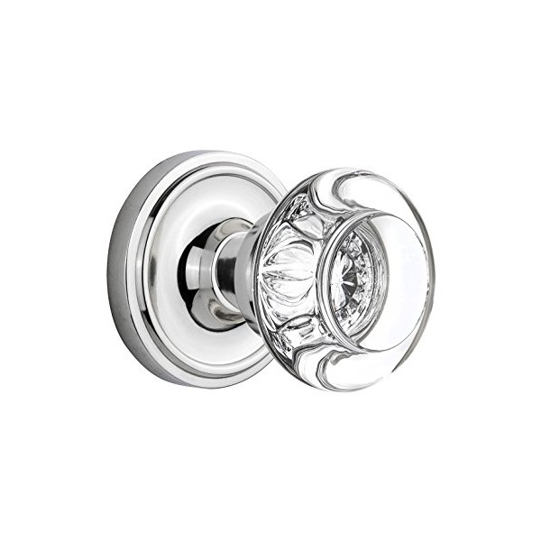 Nostalgic Warehouse Classic Rosette with Round Clear Crystal Glass Knob,
