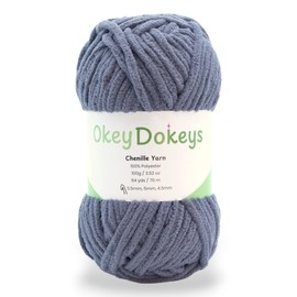 Mix & Match Colors Bulk Discounts Automatically Applied at Checkout Okey Dokeys 100g Chenille Yarn Gray Blue Super Bulky 6 No Fray Plushies Crafts Knitting Beginner 100g Skein Color 34