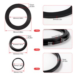 YIXISI Pack of 6 25076RP Pool O-Ring Sealing Rings, Pool Sealing Rings Washers Round Seal, Pool Seal Seals Compatible with Intex Pool Piston Valves 10745, 10262, 10255