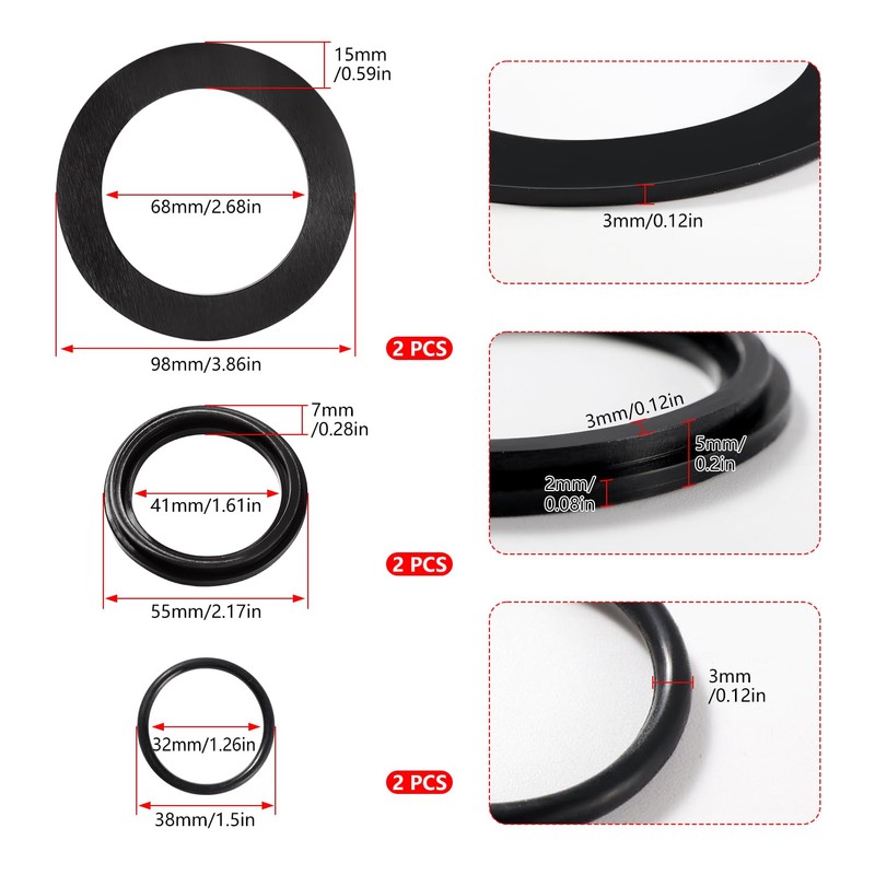 YIXISI Pack of 6 25076RP Pool O-Ring Sealing Rings, Pool