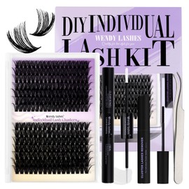 Eyelash Extensions Set, 12-16 mm, 60D + 80D D-Curl, Individual Eyelashes, Natural DIY Lash Extension for Beginners (HZKit-60D + 80D-1216 mm)