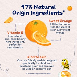 Childs Farm Kids Hair & Body Wash, Sweet Orange | Tear-free, Gently Cleanses | Suitable for Dry, Sensitive & Eczema-prone Skin, 250ml