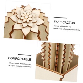 Operitacx Diy Holz Aushöhlen Montage Kaktus Ornament Für Zuhause Tisch Dekoration Holzdekoration Für Wohnzimmer Balkon Garten Künstlicher Kaktus Für Esstisch Bücherregal