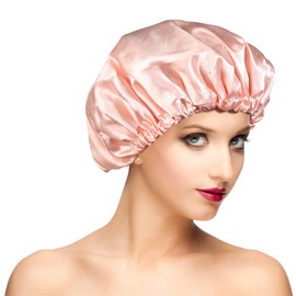 Shower Cap, Adjustable Shower Caps for Women, Extra Large Upgrade Double Waterproof Layers Hair Cap, Bath Caps Shower Hat Women Girls Adult Hair Protection Suitable for All Lengths and Thickness