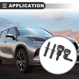 Motoforti Universal Fuel Line Hose Quick Release Connector, 3/8 9.49mm SAE to 5/16 8mm, Nylon, Black, 2 Set