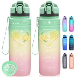Dosurer Drinking Bottle, 1 Litre, 700 ml, 500 ml Children's Leak-Proof, Water Bottle with Motivational Time Marking, BPA-Free Tritan Sports Bottle for School, Sports, Bike, Work, Fitness
