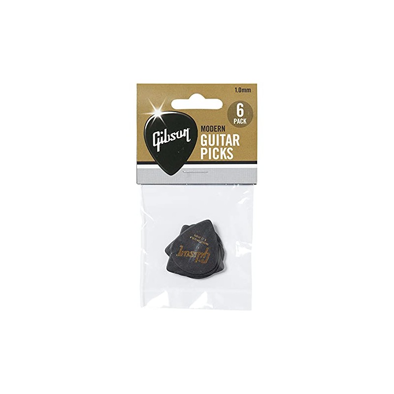 Gibson Modern Guitar Picks, 6 Pack Black 1.0mm