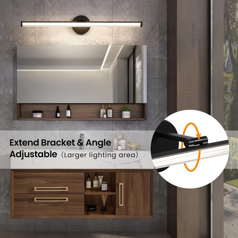 KAISITE Bathroom Vanity Light Over Mirror - 30 Inch Black