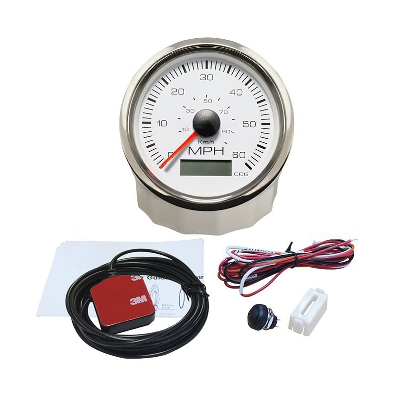 ELING 85mm Waterproof GPS Speedometer 0-60 MPH Speed Gauge Kit