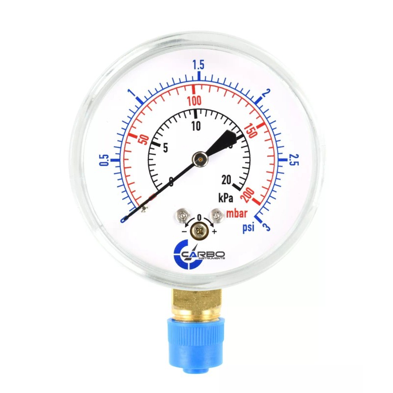 CARBO INSTRUMENTS 2-1/2" Capsule Diaphragm Pressure Gauge 3 PSI 1/4"