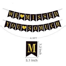 Hinggif We Missed You So Much Banner, suministros de fiesta de bienvenida a casa, pancarta de bienvenida, decoraciones de fiesta de regreso a casa del ejército militar, color negro