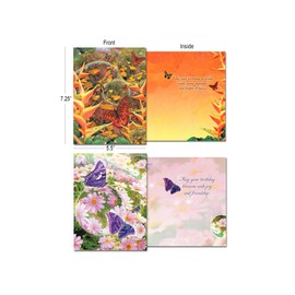 Leanin' Tree, On Butterfly Wings, Greeting Cards Assortment Box, All Occasion Cards Assortment Box with Envelopes (20 Assorted Cards and 22 Envelopes)
