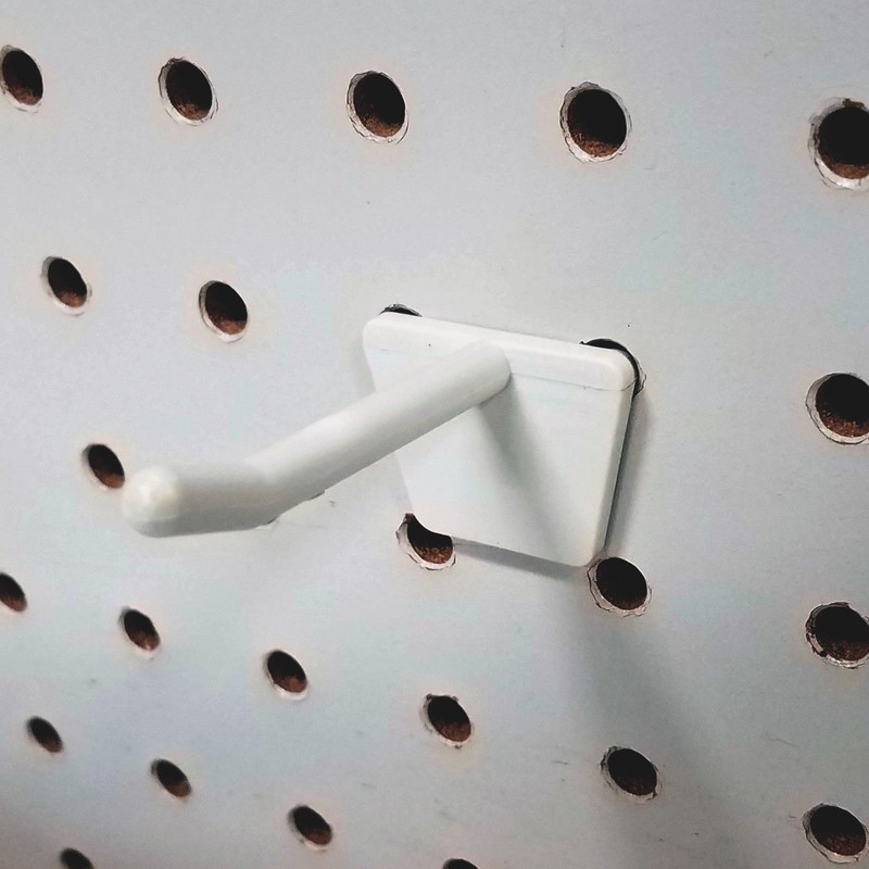 2" Plastic Economy Peg Hooks for Slatwall and Pegboard, Off-White