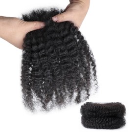 IIFLYDSFA Afro Kinkys Bulk Human Hair 18 Inch 2 Packs 60g Afro Kinkys Curly Bulk Hair for Making Micro Locs, Twists, Braids, Dreadlocks Extensions, Locs Repair
