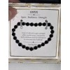Shivam BLACK ÓNYX GENUINE GEMSTONE BRACELET SHIVAM .925 STERLING SILVER
