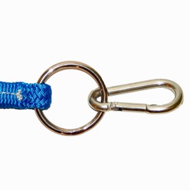 Knotty Girlz 9/16" Double Braid Polyester Yacht Rope Natural Horse Trainling Line, Longline/Lunge Line 22ft. Yacht Rope with O Ring and Carabineer (Beige)