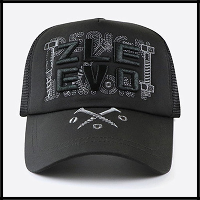 White Fang CA747 Mesh Cap, English Letters, Logo Hat, Running,