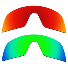 Alphax 2 Pair Polarized Replacement Lenses for Oakley Sutro OO9406 - Red+Green