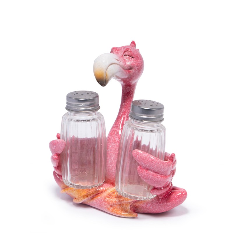 Hodao Flamingo Figurines Decorations with Salt and Pepper Shaker Flamingo