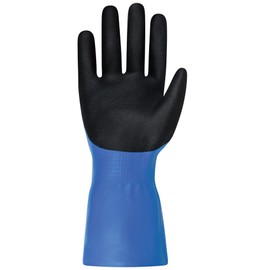 StrongHand Cut Resistant Chemical Protection Gloves, Double Coated, Cut Resistance Level F (!), 30 cm Long, Blue/Black, Size 8 to 12 (1, 10/XL)
