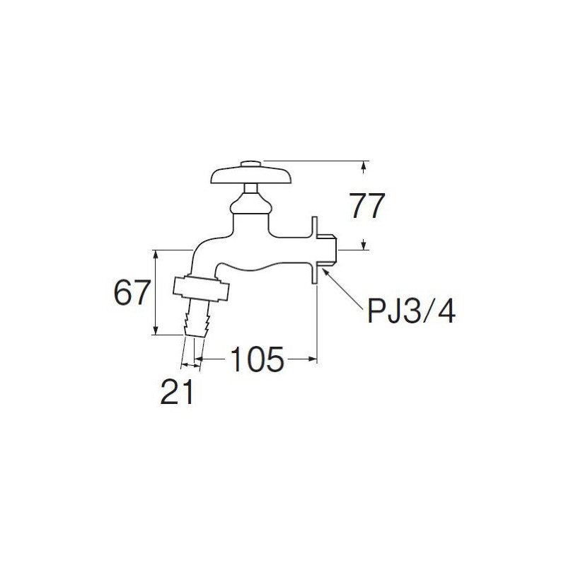 SANEI [Coupling Horizontal Faucet] Nominal 20 Hose Connection Diameter 0.8