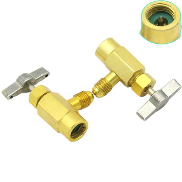2Pack R134a Can Tap Dispenser Puncture Style Cans with 1/4"