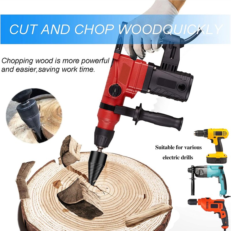 4 Piece Set Firewood Drill Bits Wood Splitter Wood Splitter