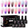 MEET ACROSS Color Changing Gel Nail Polish Set, 8 Colors