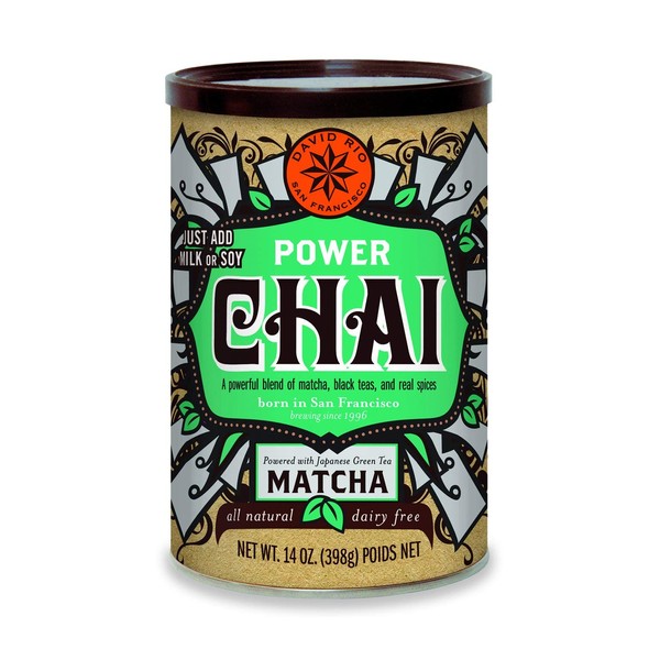 David Rio Power Chai With Matcha, 14 Ounce (Pack of 1)