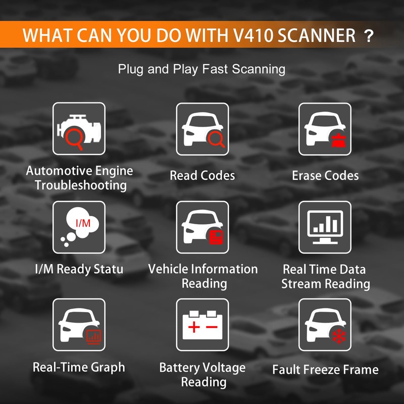 OBD2 Scanner, V410 Car Scanner Diagnostic Tool: Engine Fault Code