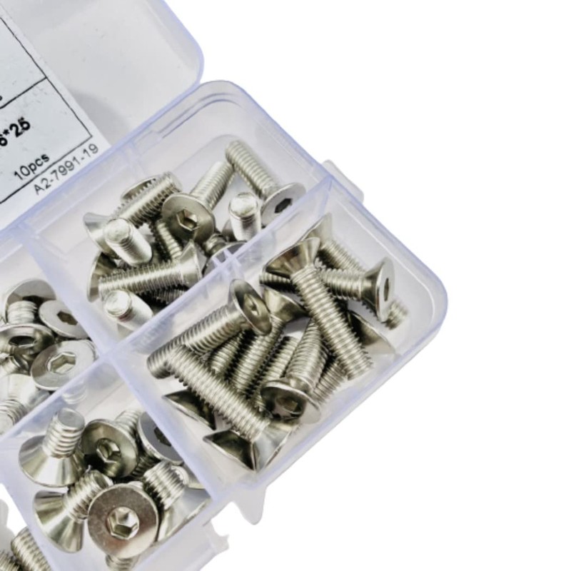 XSAJU Hex Socket Head Bolt m6 Flat Head Bolt, Countersunk