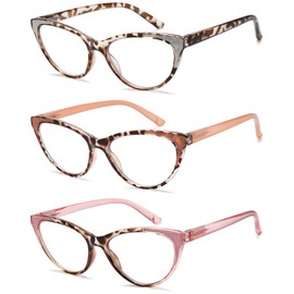 YTDBNS Cat Eye Glitter Reading Glasses for Women, Blue Light Blocking, Lightweight Spring Hinge Readers, Anti Glare, Stylish Retro Eyewear