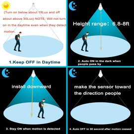 Motion Sensor Light Bulbs for Outdoor Indoor, 9W A19 Motion Detector Led Bulb, 60 Watt Equivalent, E26 800lm 5000K Daylight, Dusk to Dawn Motion Activated Security Lights for outside, Inside (2 Pack)