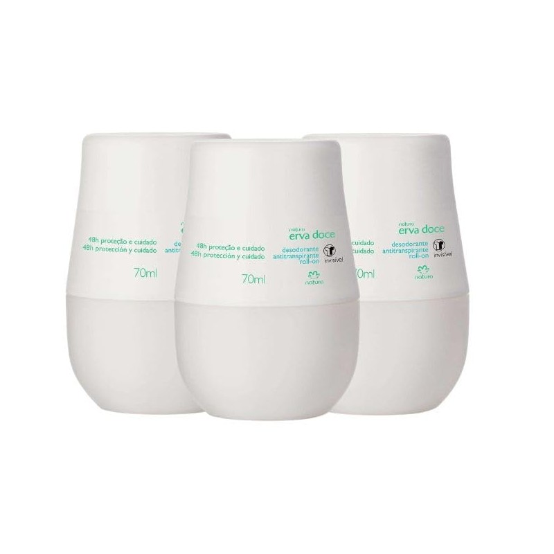 natura - Linha Erva Doce - Kit de 3 Desodorantes