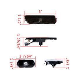 Smoked Lens 2 Front Fender Lamps + 2 Rear Bumper Side Marker Light Compatible with Volkswagen VW Jetta MK4 Golf 1999-2003