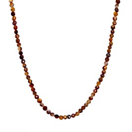 BERGERLIN Genuine Natural Stone Necklace with 925 Sterling Silver Pearl or Gold-Plated Pearl - Filigree Chain with Clasp and Certification of Authenticity, Pearl