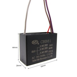 AKZYTUE CBB61 Capacitor 4.5uf+6uf+5uf 350V AC Ceiling Fan 4 Wire 50/60Hz for Starting Electric Fan Generator Pump Motor