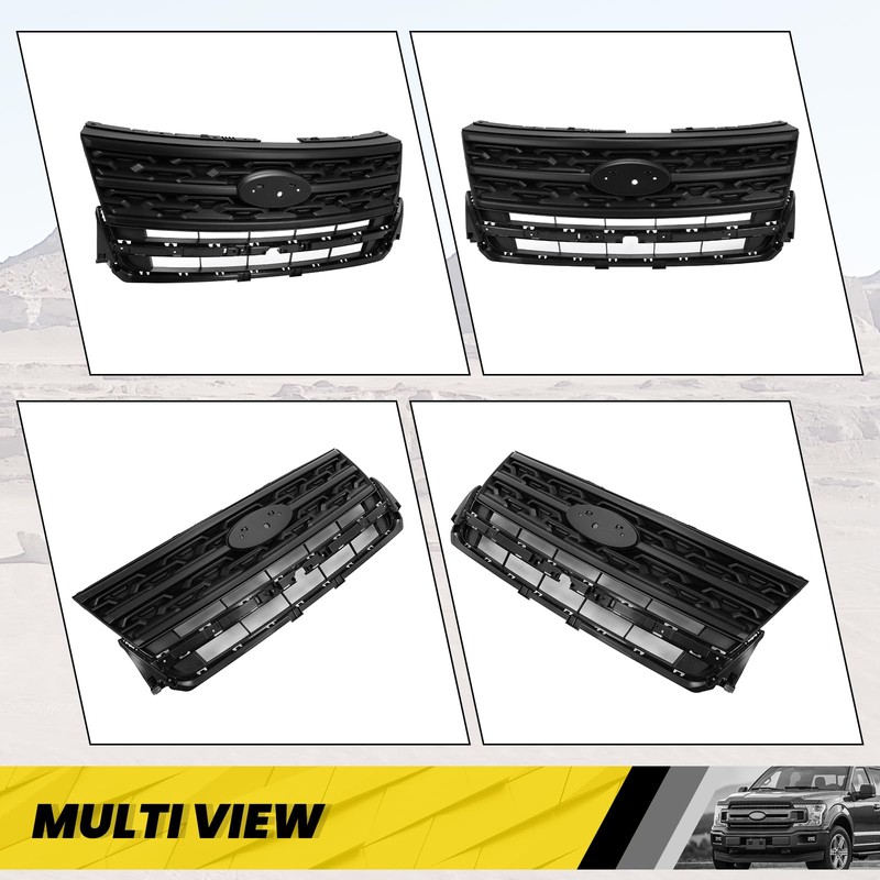 KUAFU Front Bumper Grille Compatible with 2018-2019 Ford Explorer Base/Limited/Platinum/Sport/XLT