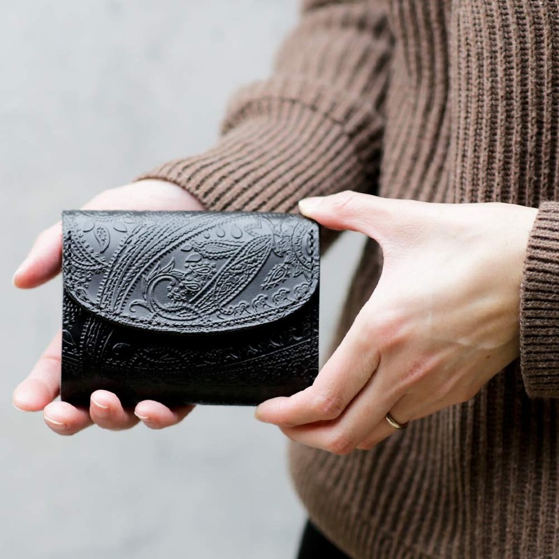 Vincent Crafted, Tochigi Leather, Paisley, Tri-Fold Middle Wallet, Manuel, Mini