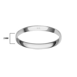2MM Solid Gold Men's Wedding Band – Lightweight, Durable Mens Rings; 10K or 14K Yellow, White, or Rose Gold Jewelry; Plain Mens Wedding Band; Well-Polished Gold Rings for Men by Brilliant Expressions,