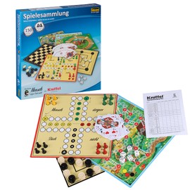 Idena 6102589 Game Collection with 150 Playing Options Including Original Ludo (Man, Don't Get Angry) and Yahtzee for 1 to 8 Players from 6 Years