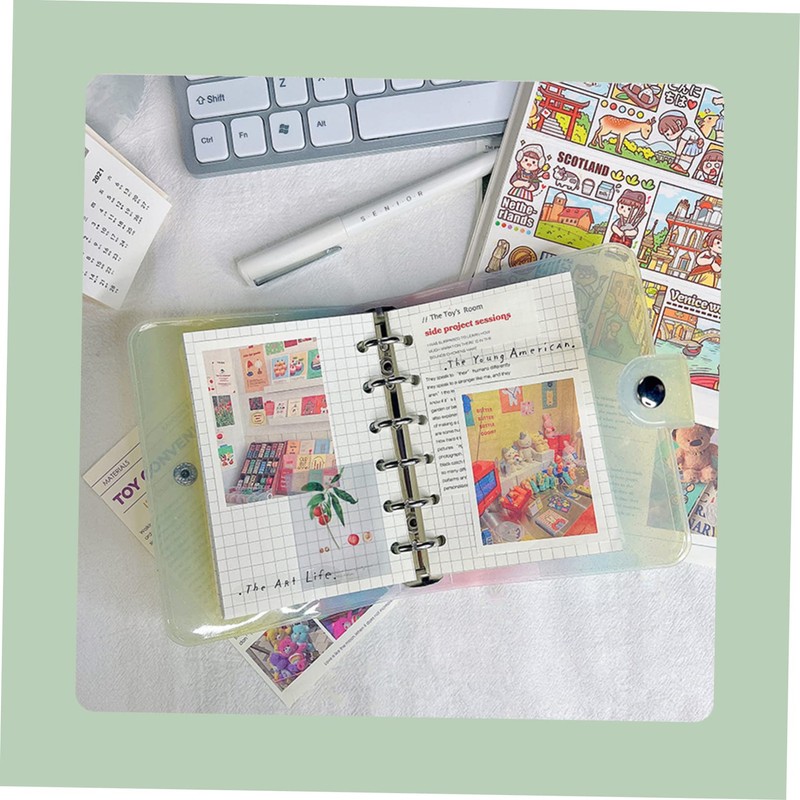 CAXUSD Personal Planner Protector Loose-Leaf Journal Binder 6 Ring Scrapbook