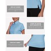 MoFiz UV Shirt Women's Short-Sleeved Rash Guard 1/4 Zip UPF