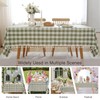JIALE Green Checkered Table Cloth Rectangle Cotton Linen Fabric Gingham